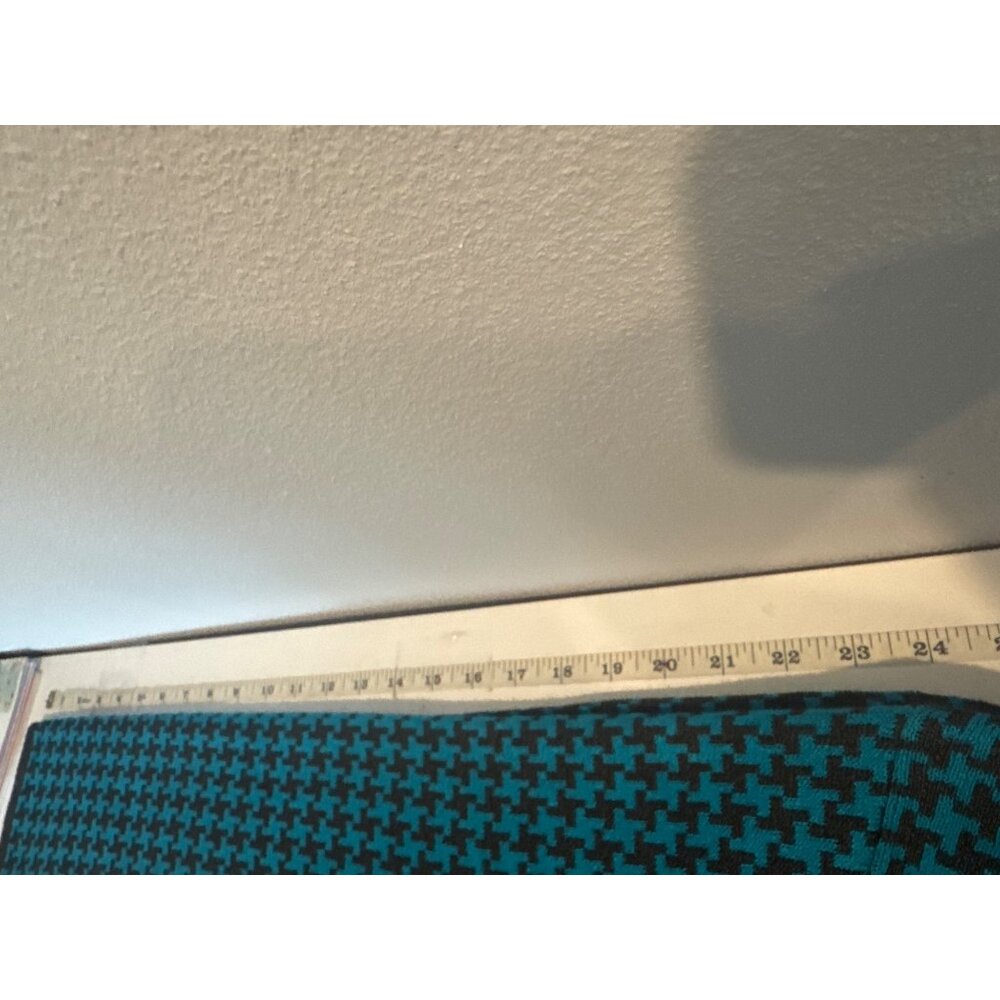 Vintage San Remo Womens Cardigan Sz L Turquoise/Black Houndstooth 80s Classic - Picture 6 of 8